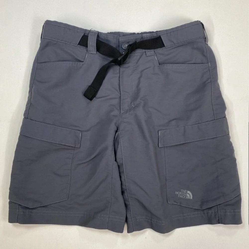 The North Face‎ Mens Gray Nylon Hiking Cargo Shorts Size 30 NF0A2RGB Belted